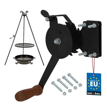 Rolă cu manivelă pentru a regla grătarul grătarului