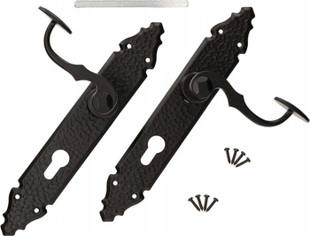 Retro din fier forjat mâner de ușă inserție 72 negru