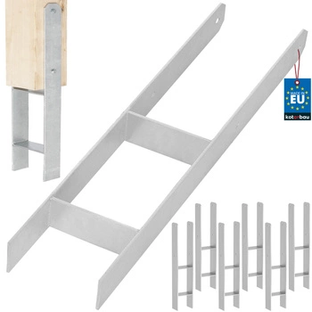 Baza stâlpului h pentru încastrare zincat argintiu 140 mm zestaw 6 szt.