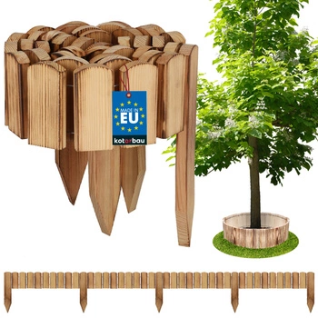 Gard de grădină palisadă bordură din lemn condus opalină 200x10 cm