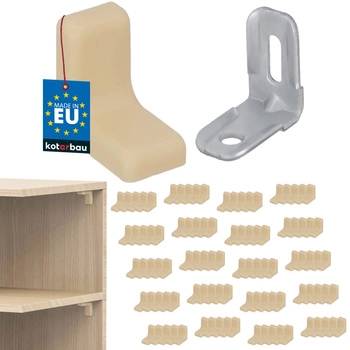 Suport unghiular pentru mobilă cu capac arțar set de 100 buc.