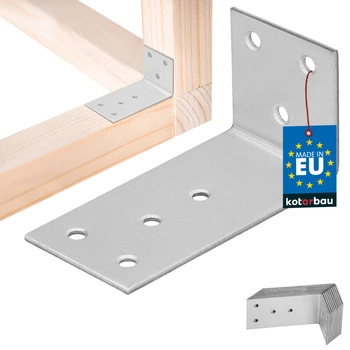 Colțar dulgheresc inoxidabil galvanizat 40x80x40 mm set de 12 buc.