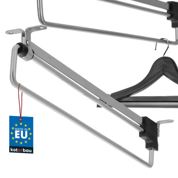 Umeraș extensibil pentru cămăși de garderobă argintiu 350 mm