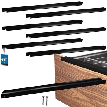 Mâner mobilier aluminiu negru mat 416/436 mm set de 6 buc.