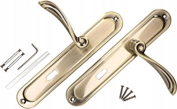 Mânere de ușă 72 mm cu știft lung pentru cheie set - Culoare patină