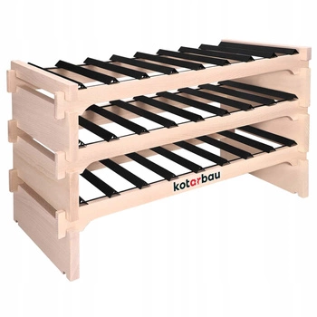 Raft de vin modular din lemn metal 24 sticle