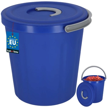 Găleată de uz casnic cu capac mâner din plastic albastru închis 15 l