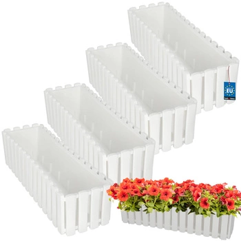 Ghiveci pentru balcon alb na zábradlí 600 MM set de 4 kcu.