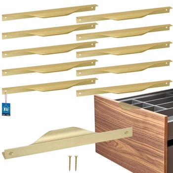 Mâner pentru mobilă modern aluminiu aur mat 192 mm set de 10 buc.