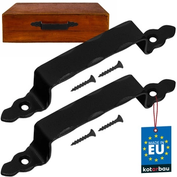Mâner ușă forjat 200 mm negru set de 2 buc.
