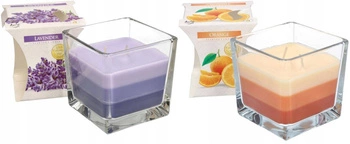 Set de lumânări de sticlă parfumate tricolore - 2 buc.