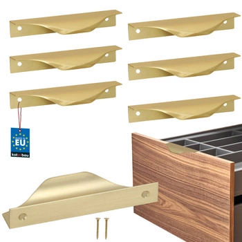 Mâner pentru mobilă modern aluminiu aur mat 96 mm set de 6 buc.