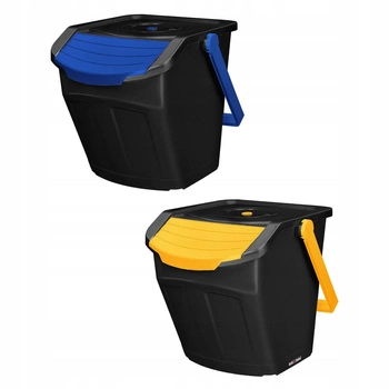 Coș 25 l galben+albastru set de 2 buc.