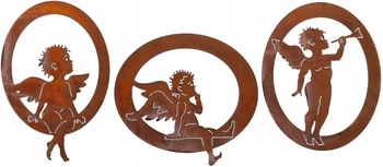 Set de figurine ciocănite ornamente de grădină rugină înger