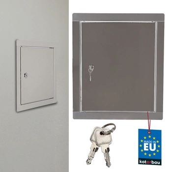 Ușă de inspecție încuietoare cu cheie oțel inoxidabil argintiu 20x20 cm