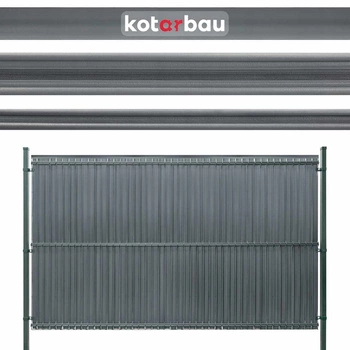 Panou de acoperire a gardului cu benzi gri 152 cm