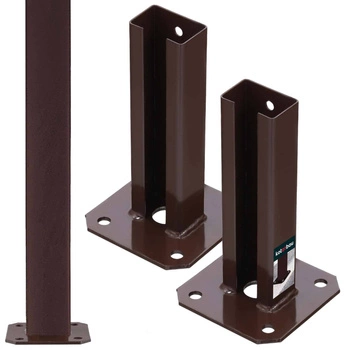 Bază pentru stâlp, montabilă 60x40 mm, set 2 buc. - Culoare maro