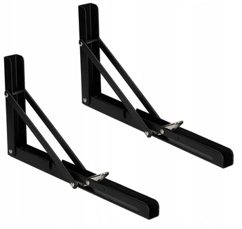 Suport raft pliabil 300 negru set de 2 buc.