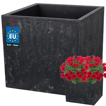 Ghiveci pătrat beton industrial antracit 39 cm