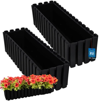 Ghiveci pentru balcon gri na zábradlí 600 MM set de 2 kcu.