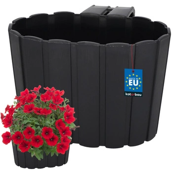 Ghiveci de balcon pentru balustradă cu mâner pentru agățat antracit 200 mm