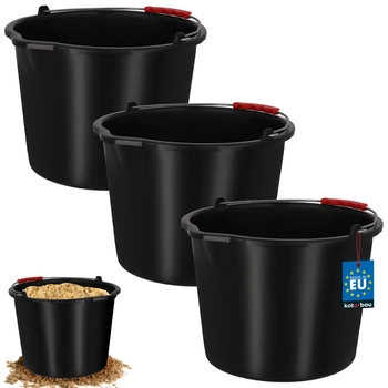 Găleată de construcții gospodărească cu cioc 12 l neagră set 3 buc