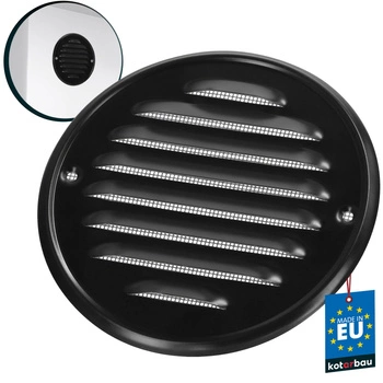 Grilaj de ventilație oțel inoxidabil rotund plasă neagră fi 100 mm