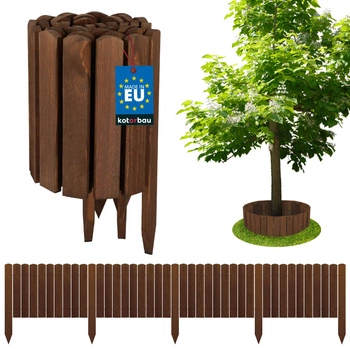 Gard de grădină palisadă bordură din lemn condus maro 200x30 cm