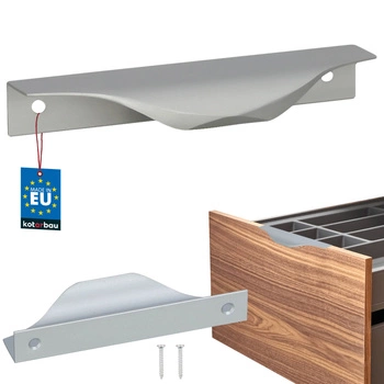 Mâner pentru mobilă modern aluminiu argintiu 96 mm