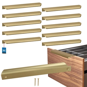 Mâner mobilier aluminiu auriu mat 192/212 mm set de 10 buc.