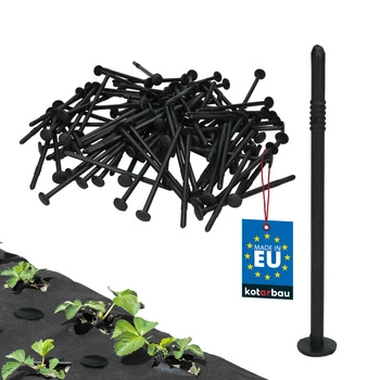 Șuruburi ancore cuie pentru agrofibră din plastic 12 cm set de 100 buc.