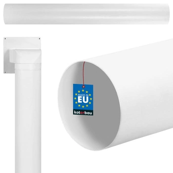 Canal de ventilație rotund țeavă pvc alb 100 cm fi 125 mm