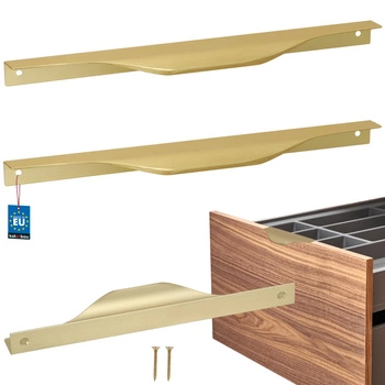 Mâner pentru mobilă modern aluminiu aur mat 192 mm set de 2 buc.