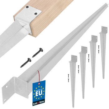 Suport de ancorare cu bază de stâlp tip l - 500 mm set de 4 buc.