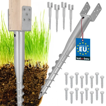 Baza stâlpului în formă de u înșurubată pământ oțel 80x710 mm set de 4 buc.