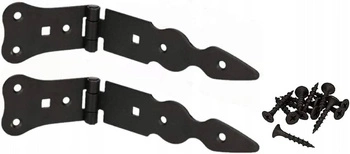 Balama de chioșc îngustă pentru obloane și uși negru 150 mm set de 2 buc.