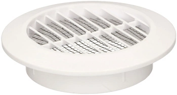 Grilaj de ventilație rotund fi 70 mm cu plasă - Culoare albă