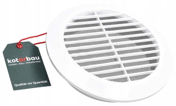 Grilaj ventilație rotund cu plasă fi150 plastic - Culoare albă