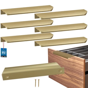 Mâner mobilier aluminiu auriu mat 160/180 mm set de 6 buc.