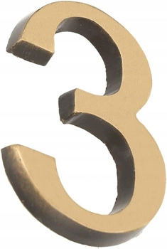 Numărul casei "3" numărul ușii 3d 5cm patină