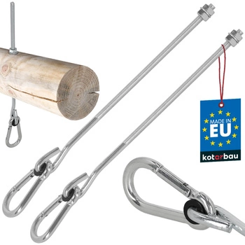 Cârlig pentru balansoar lemn cu carabină cu șurub m10 330 mm set de 2 buc.