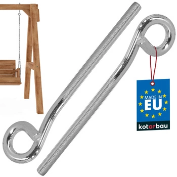 Cârlig leagăn înșurubabil inox M12 210 mm set 2 buc.