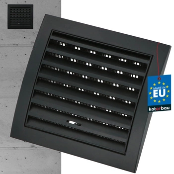 Grilaj de ventilație închis cu plasă 150x150mm - Culoare negru