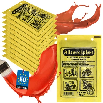 Folie de vopsea protecție groasă rezistentă gri 4x5 m set de 25 buc.