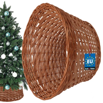 Coș din rattan ø40 cm pentru suportul de brad de Crăciun boho - Culoare naturală