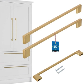 Mâner mobilier clasic modern aur mat 256 mm set de 2 buc.