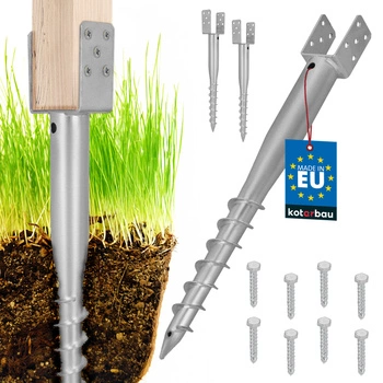 Baza stâlpului în formă de u înșurubată pământ oțel 70x700 mm set de 2 buc.