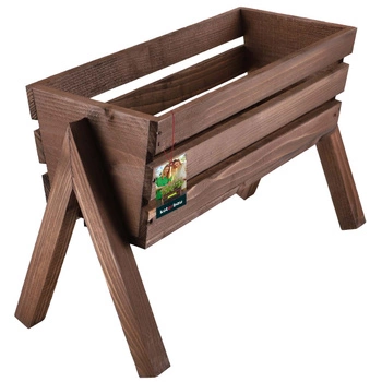 Ghiveci de flori în picioare din lemn maro 40 cm