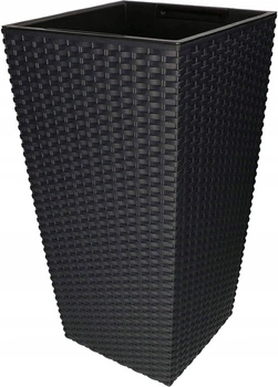 Ghiveci de grădină din rattan cu inserție antracit mare 32x32 cm