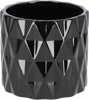 Ghiveci de flori din ceramică neagră ⌀12 cm